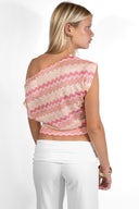 Crop boat neck T-shirt