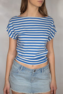 Crop boat neck T-shirt