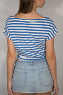 Crop boat neck T-shirt