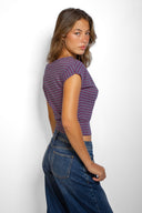 Crop boat neck T-shirt