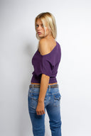 Crop boat neck T-shirt