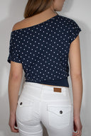 Crop boat neck T-shirt
