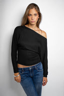 Boat-neck T-shirt
