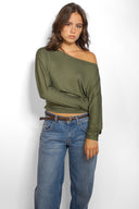 Boat-neck T-shirt