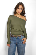 Boat-neck T-shirt