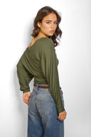 Boat-neck T-shirt