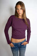 Off-shoulder long sleeve top