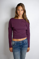 Off-shoulder long sleeve top