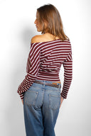 Off-shoulder long sleeve top