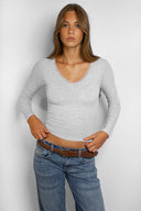 Long sleeve t-shirt with thin lace trim