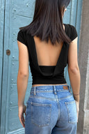 T-shirt with soft back neckline