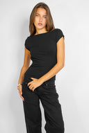 T-shirt with soft back neckline