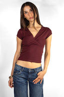 Cross-neck T-shirt