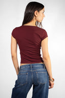 Cross-neck T-shirt