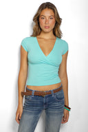 Cross-neck T-shirt