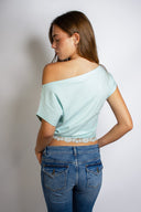 Lace boat-neck T-shirt