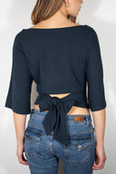 T-shirt with back lacing