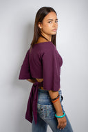 T-shirt with back lacing