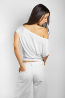 Boat neck crop T-shirt