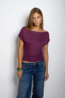 Boat neck crop T-shirt