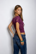 Boat neck crop T-shirt