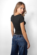 T-shirt with front lacing