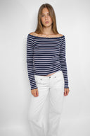 Boat neck T-shirt with lace