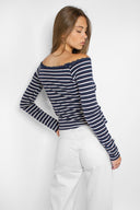 Boat neck T-shirt with lace