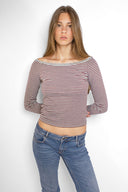 Boat neck T-shirt with lace