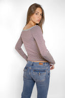 Boat neck T-shirt with lace