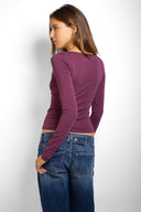 Long-sleeve wrap top