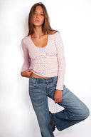Long-sleeve wrap top