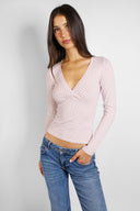 Long-sleeve wrap top