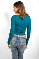 Long-sleeve wrap top