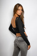 T-shirt with lace back neckline