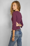 Wrap front V-neck top