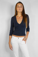 V-neck three-quarter sleeve top