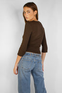 V-neck three-quarter sleeve top
